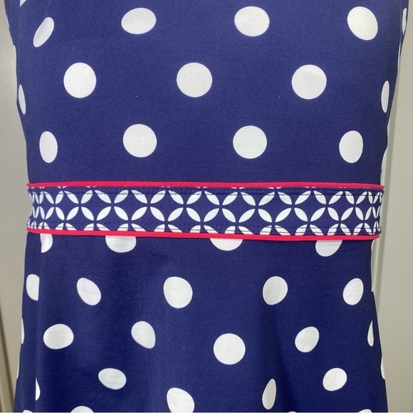 Beach House women's size 14 Tankini swim beach top blue white polka dots modest - Picture 3 of 8